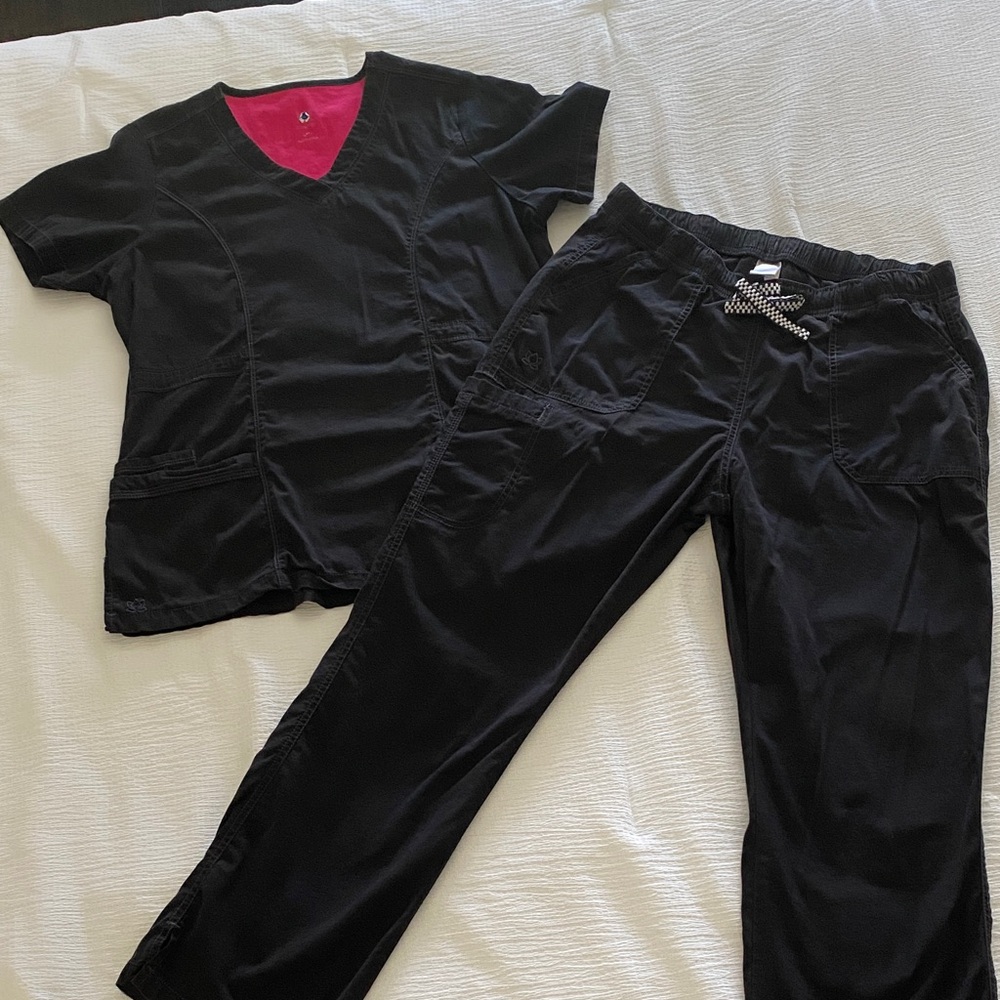 Maevn Black Women's Scrub Set.